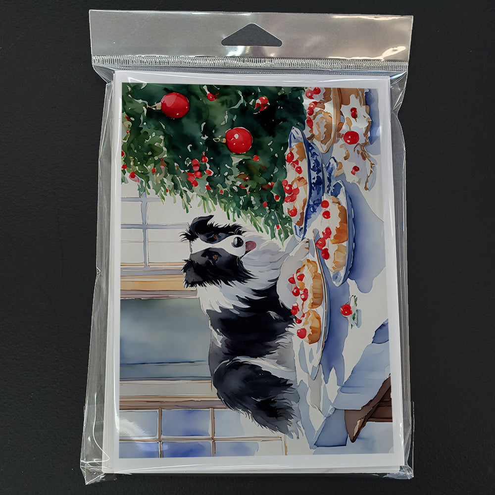 Border Collie Christmas Cookies Greeting Cards Pack of 8