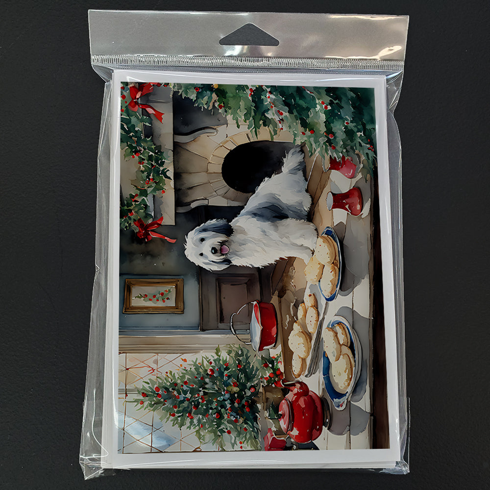 Old English Sheepdog Christmas Cookies Greeting Cards Pack of 8