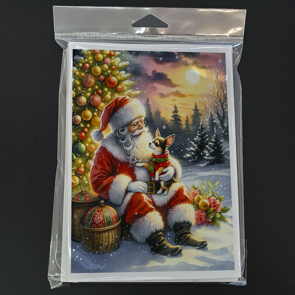 Chihuahua and Santa Claus Greeting Cards Pack of 8