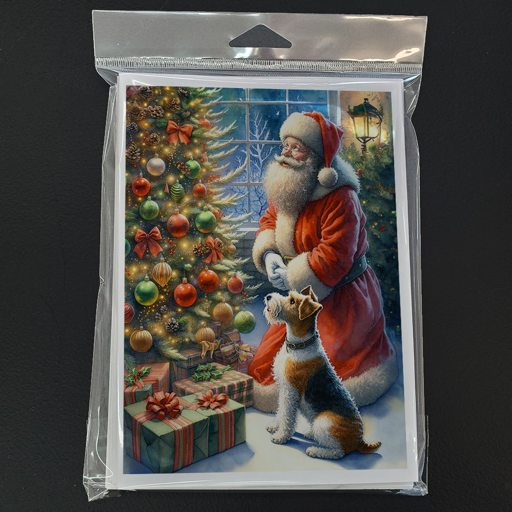 Fox Terrier and Santa Claus Greeting Cards Pack of 8