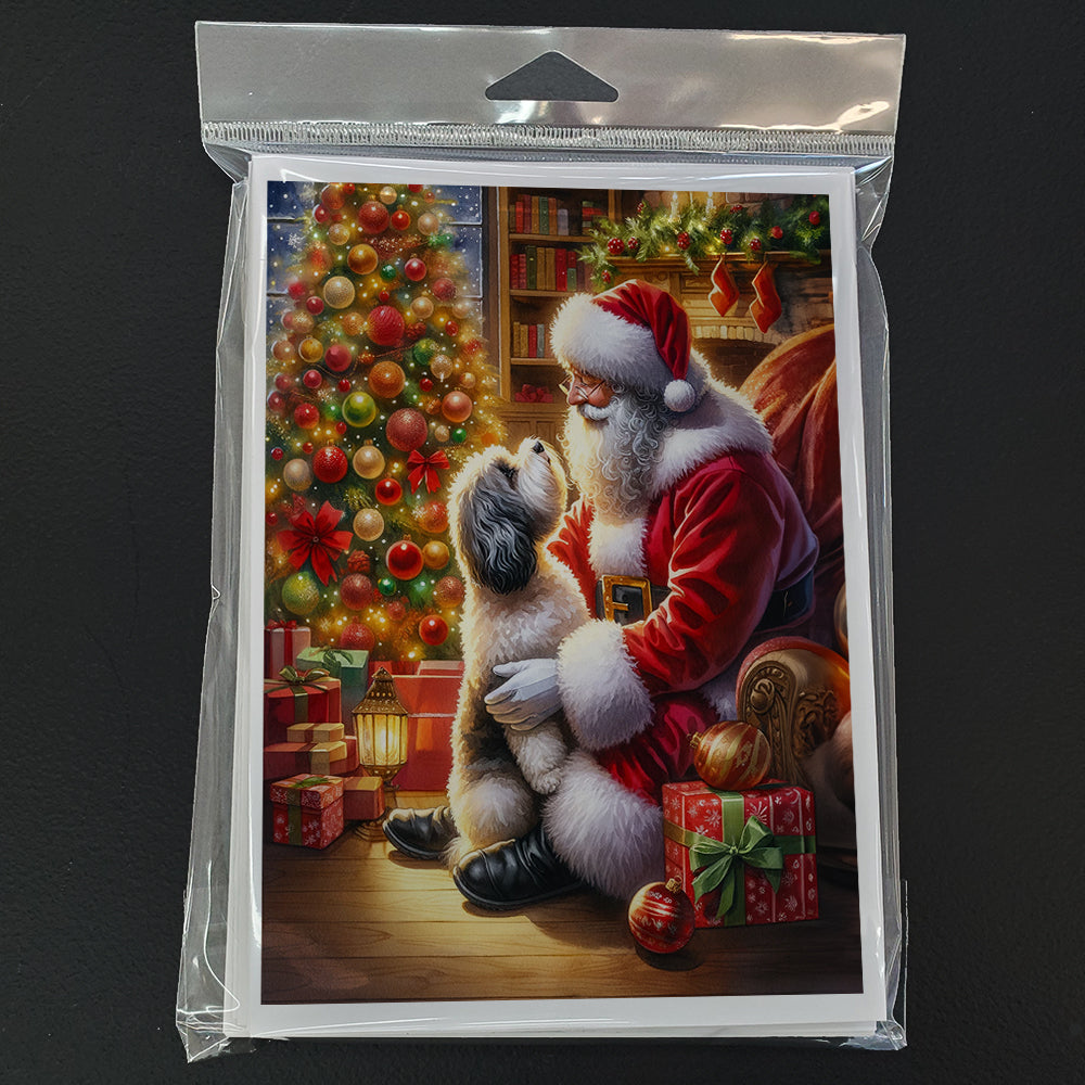Havanese and Santa Claus Greeting Cards Pack of 8