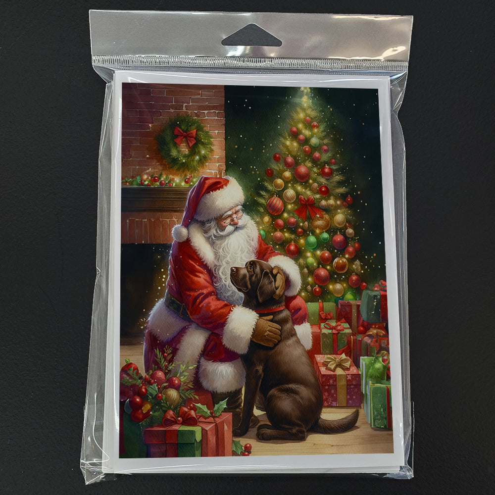Labrador Retriever and Santa Claus Greeting Cards Pack of 8