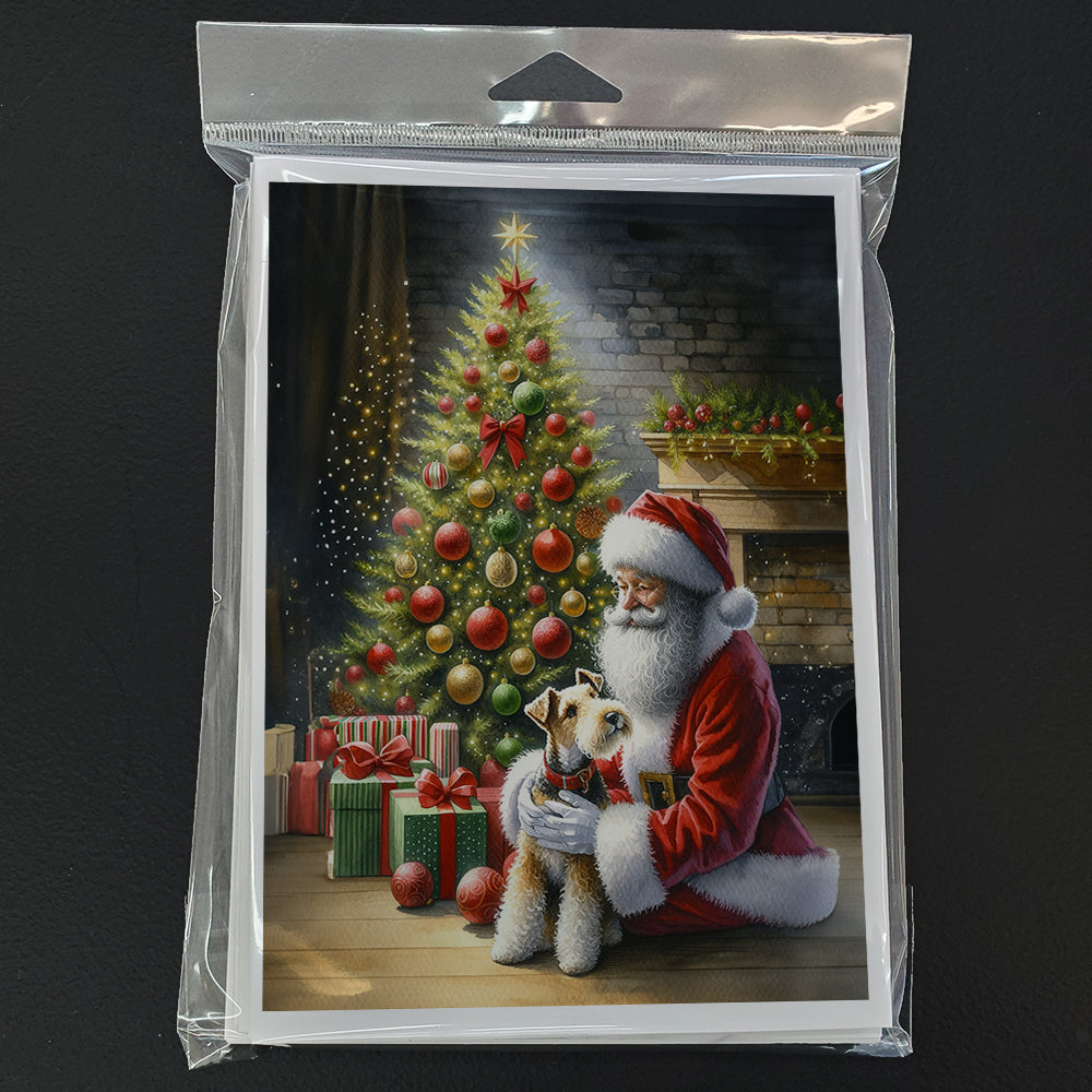 Fox Terrier and Santa Claus Greeting Cards Pack of 8