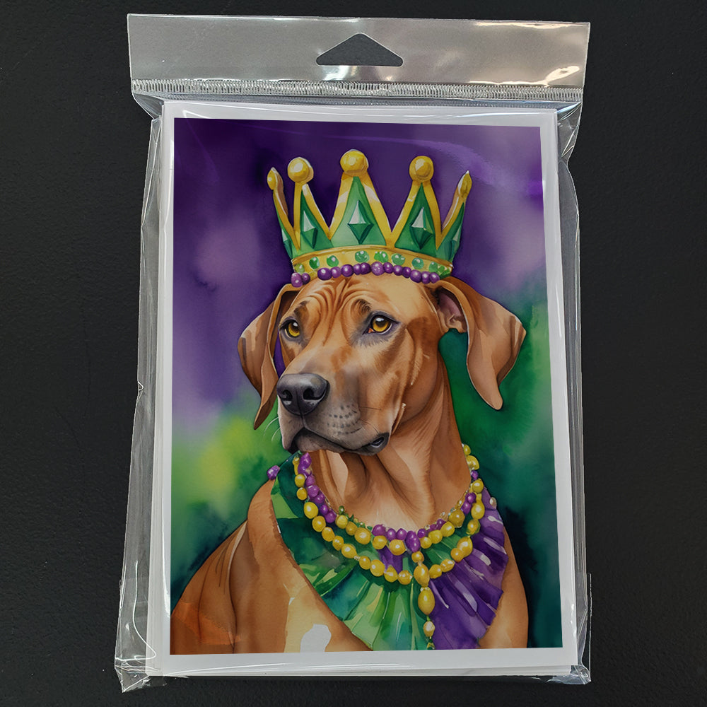 Rhodesian Ridgeback King of Mardi Gras Greeting Cards Pack of 8