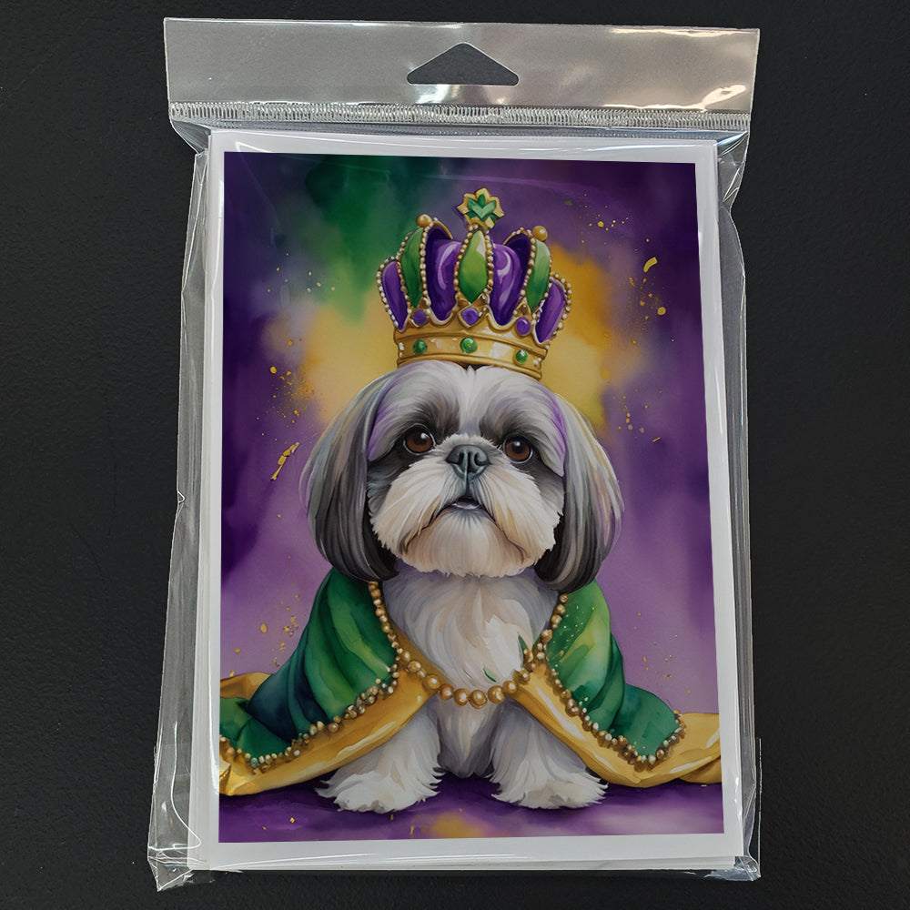 Shih Tzu King of Mardi Gras Greeting Cards Pack of 8