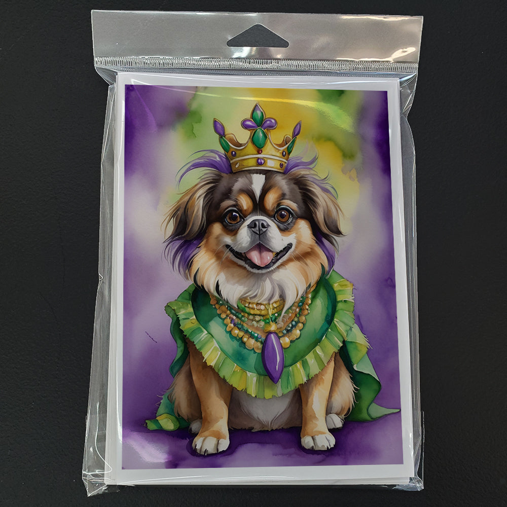 Tibetan Spaniel King of Mardi Gras Greeting Cards Pack of 8