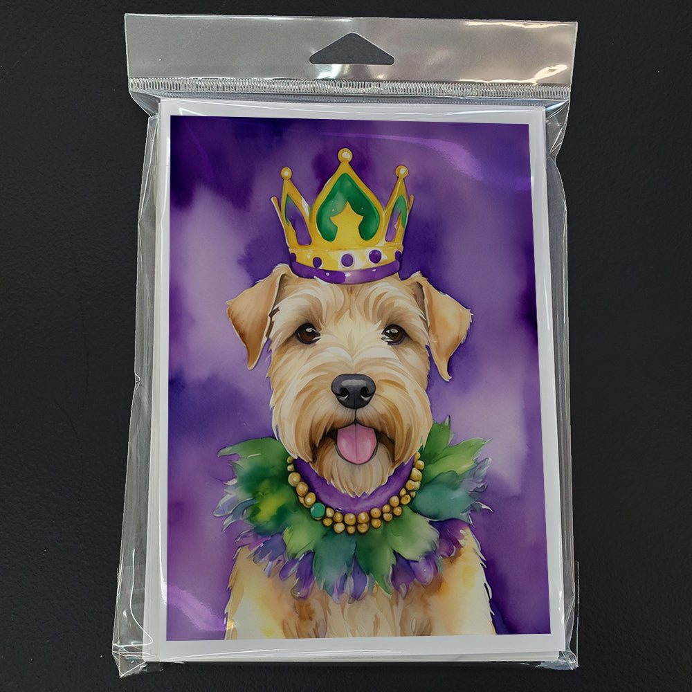 Wheaten Terrier King of Mardi Gras Greeting Cards Pack of 8