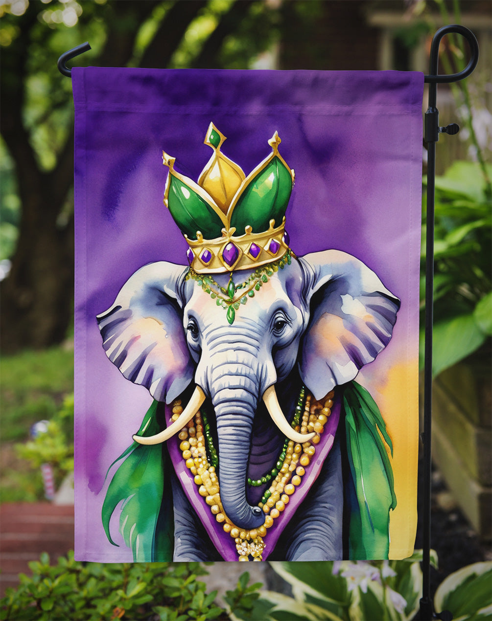 Elephant King of Mardi Gras Garden Flag