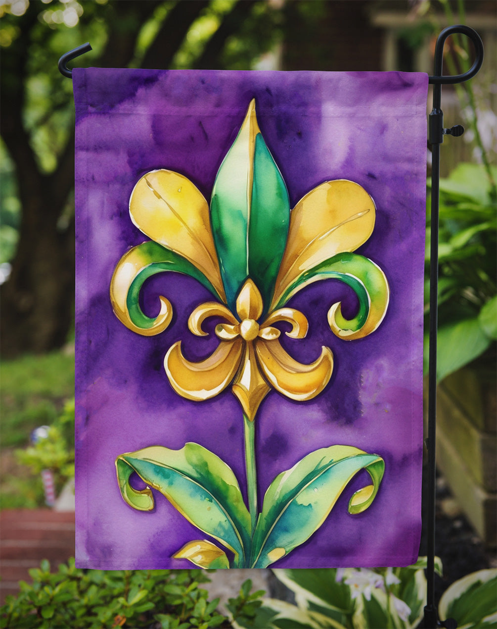 Fleur de lis Mardi Gras Garden Flag