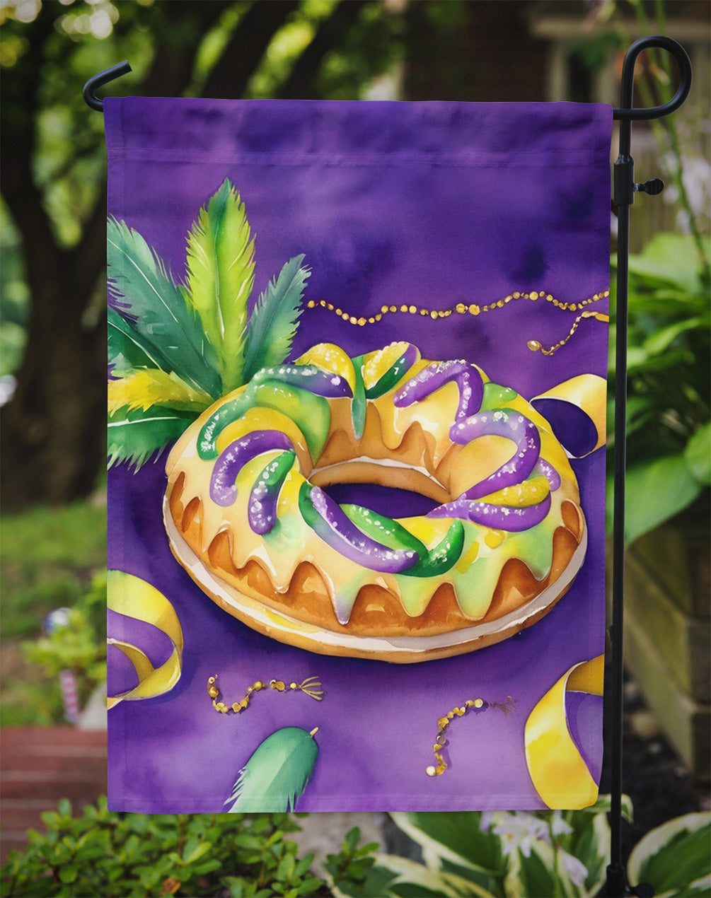 King Cake Mardi Gras Garden Flag