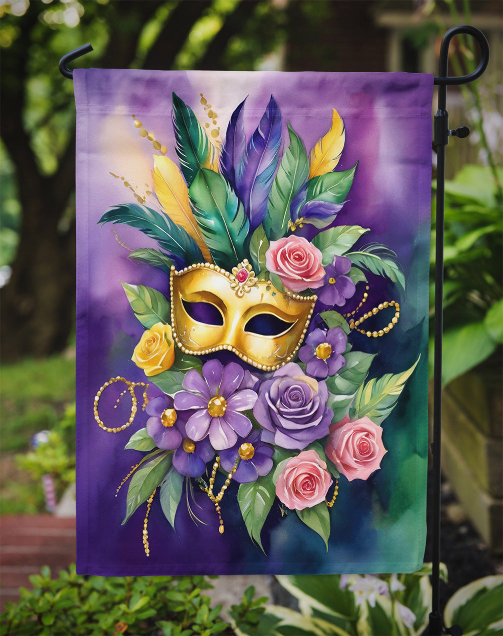 Mask Mardi Gras Garden Flag