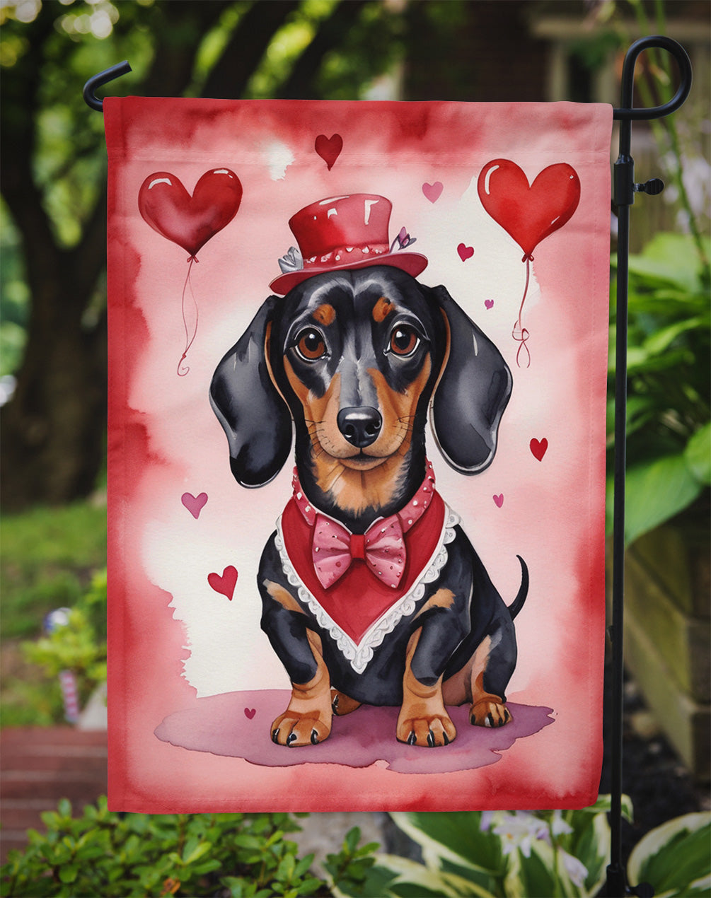 Dachshund My Valentine Garden Flag