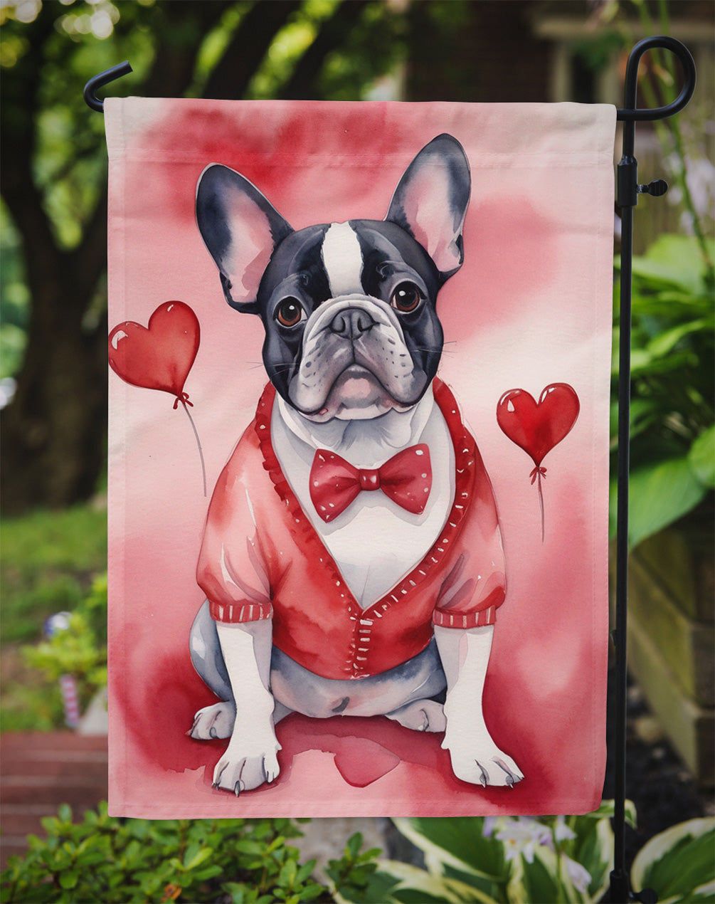 French Bulldog My Valentine Garden Flag