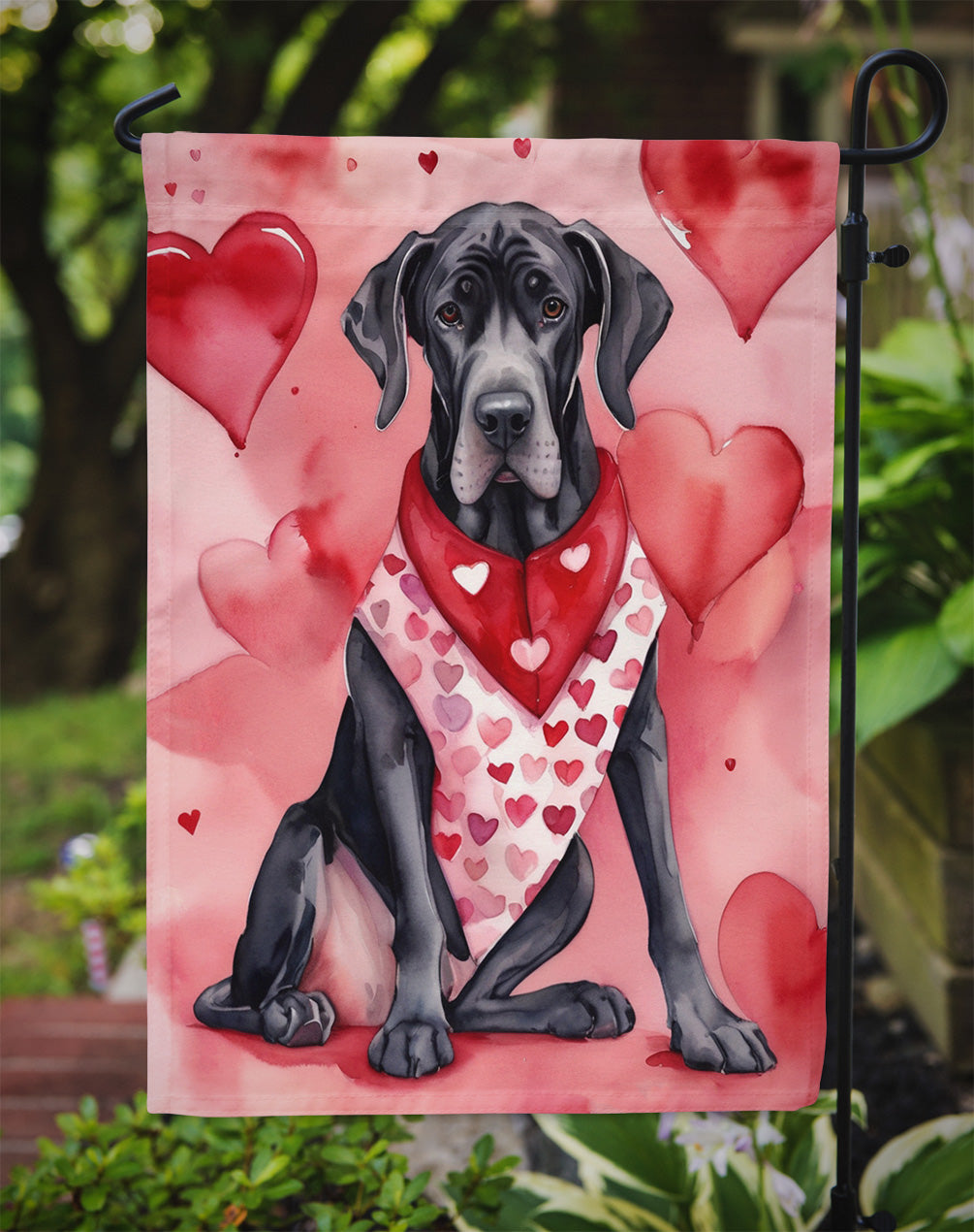 Great Dane My Valentine Garden Flag