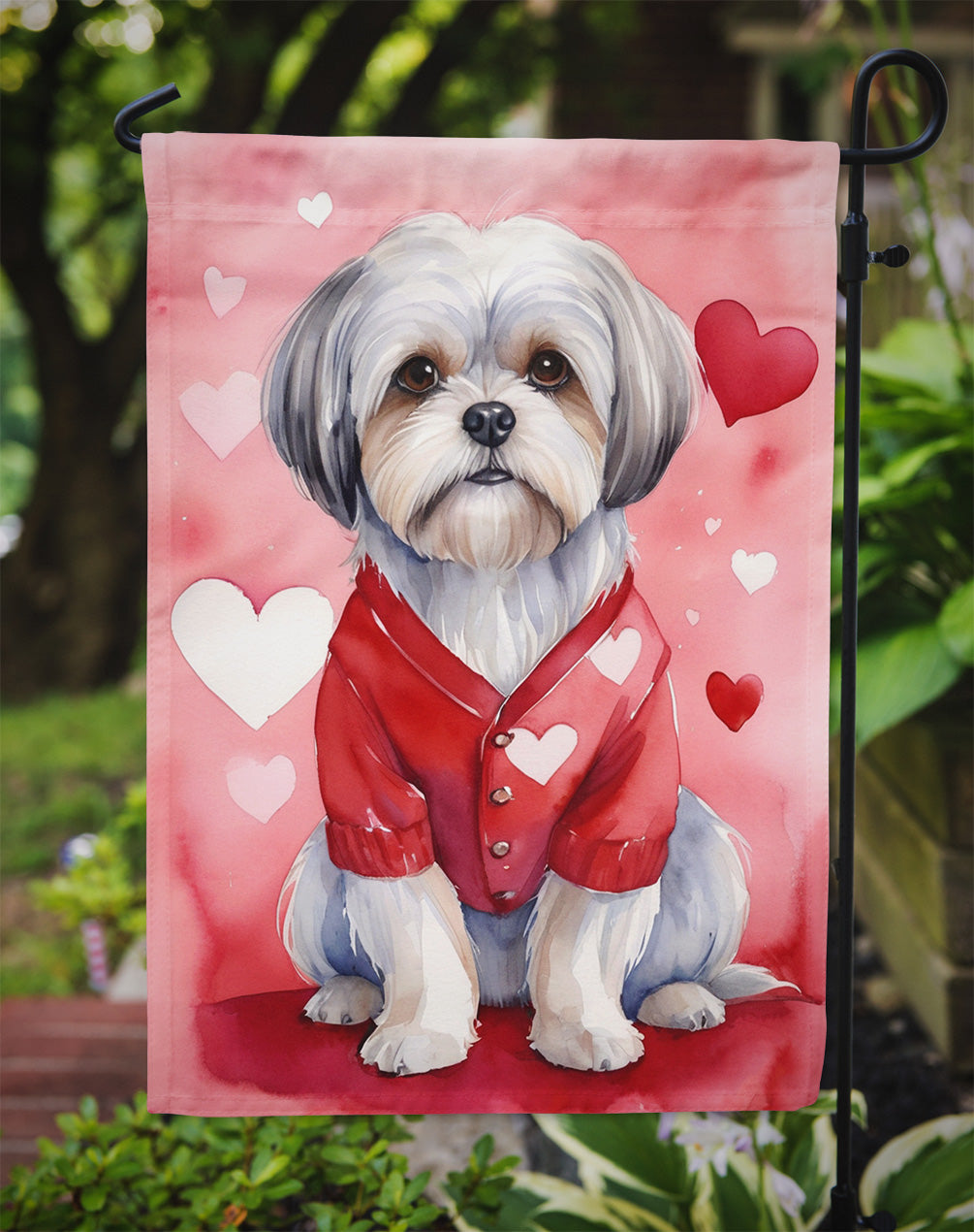 Lhasa Apso My Valentine Garden Flag