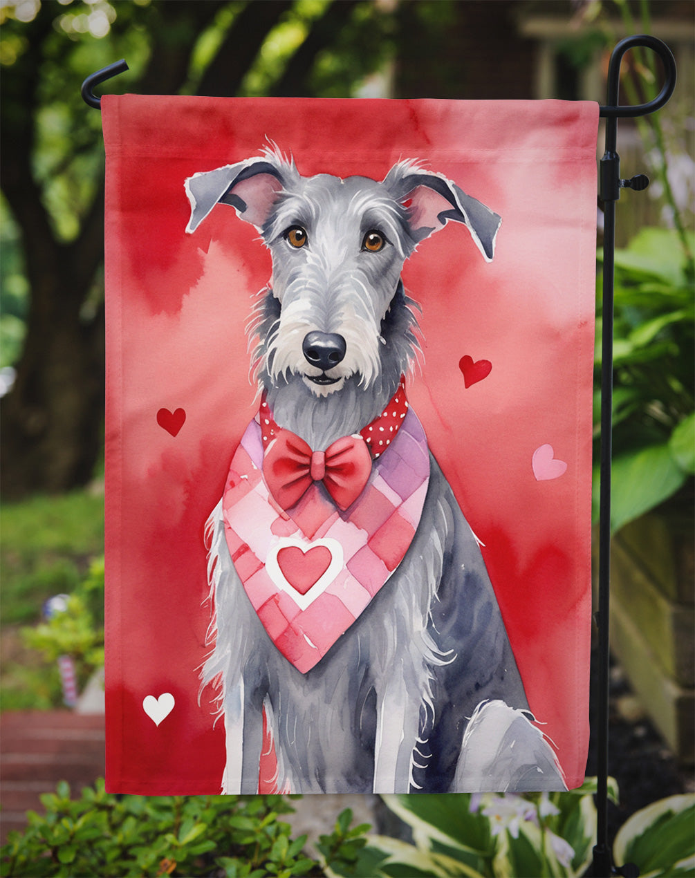 Scottish Deerhound My Valentine Garden Flag