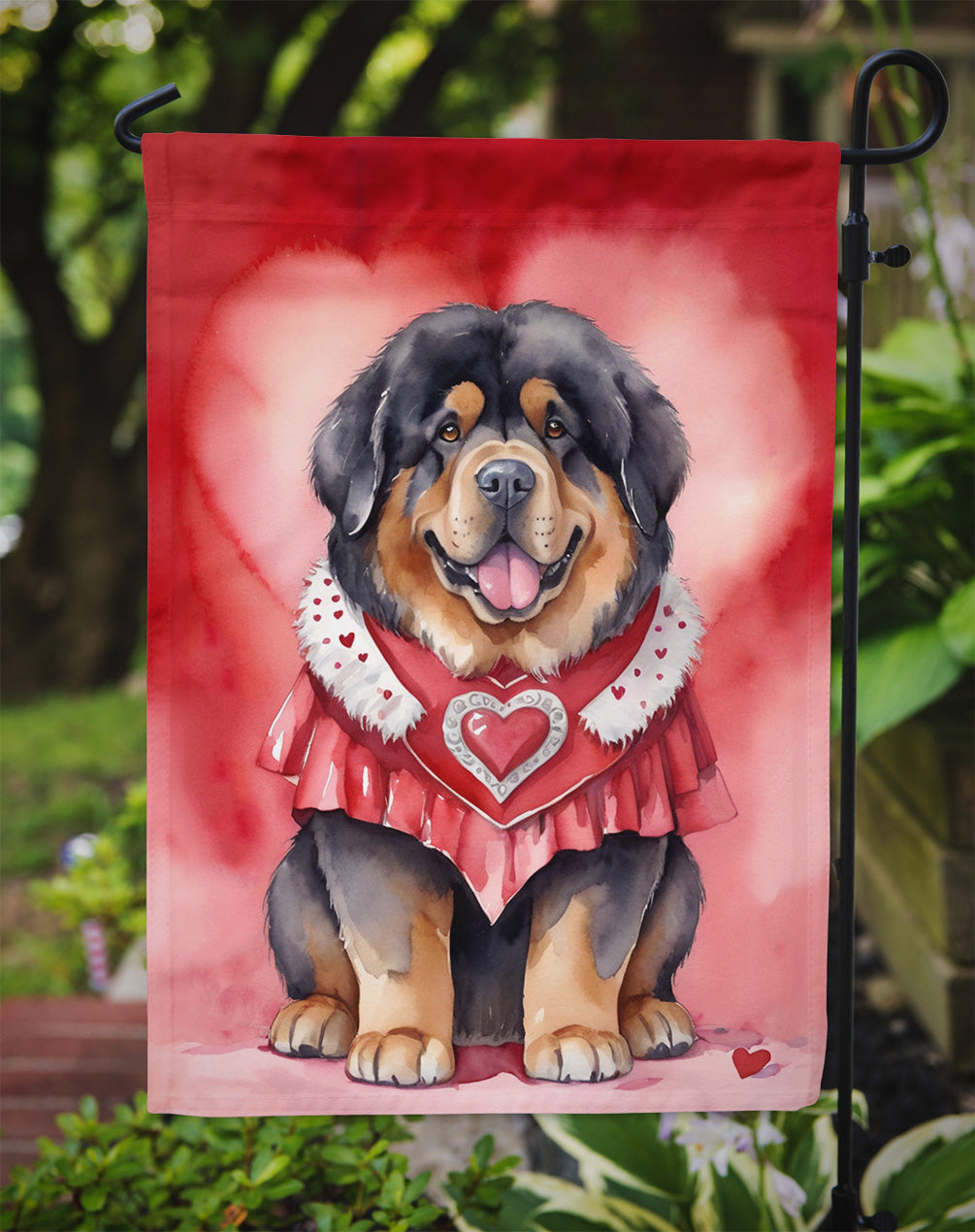 Tibetan Mastiff My Valentine Garden Flag