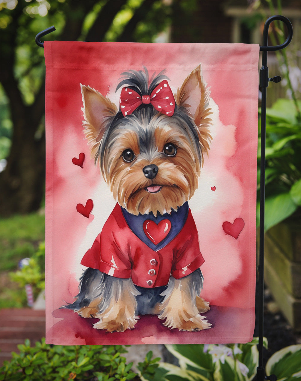 Yorkshire Terrier My Valentine Garden Flag