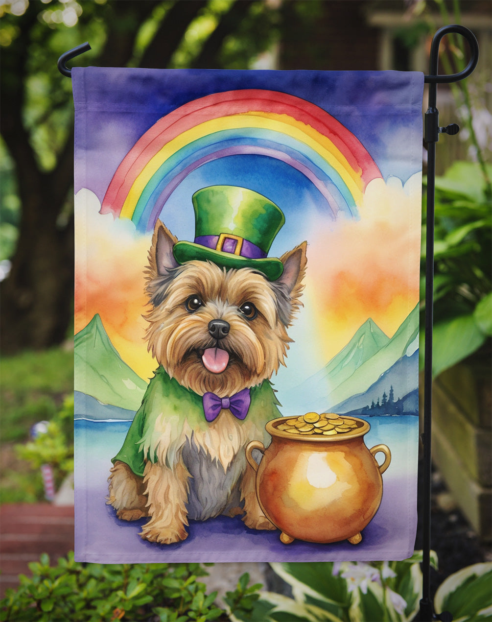Cairn Terrier St Patrick's Day Garden Flag