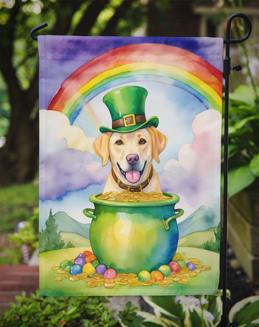 Labrador Retriever St Patrick's Day Garden Flag