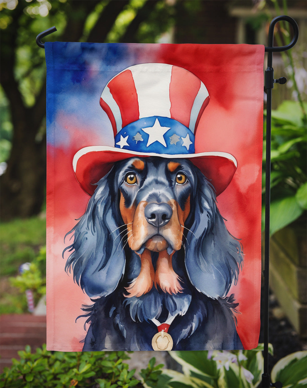 Gordon Setter Patriotic American Garden Flag
