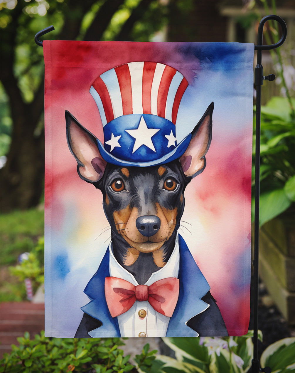 Manchester Terrier Patriotic American Garden Flag
