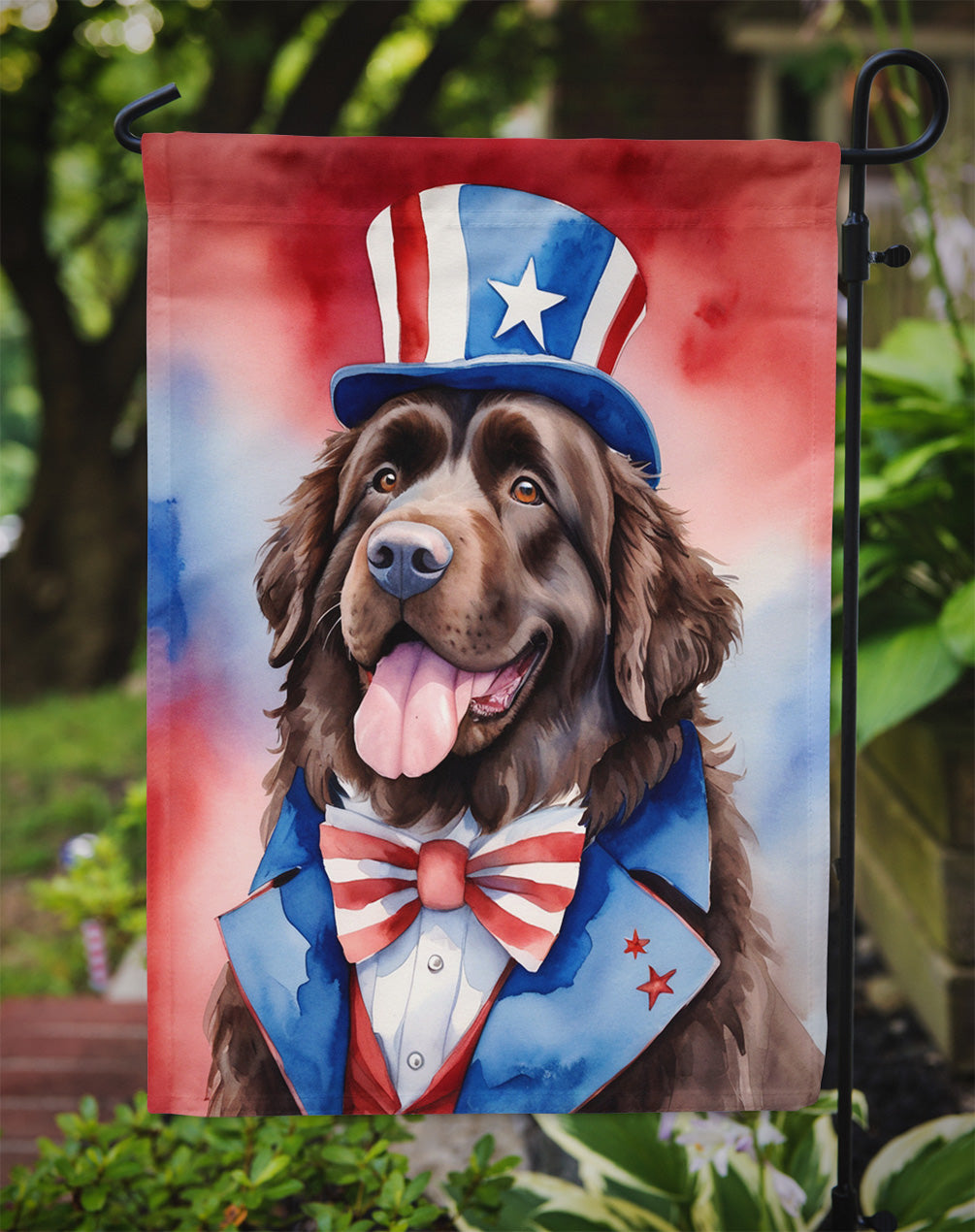 Newfoundland Patriotic American Garden Flag