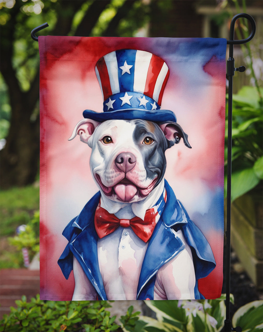Pit Bull Terrier Patriotic American Garden Flag