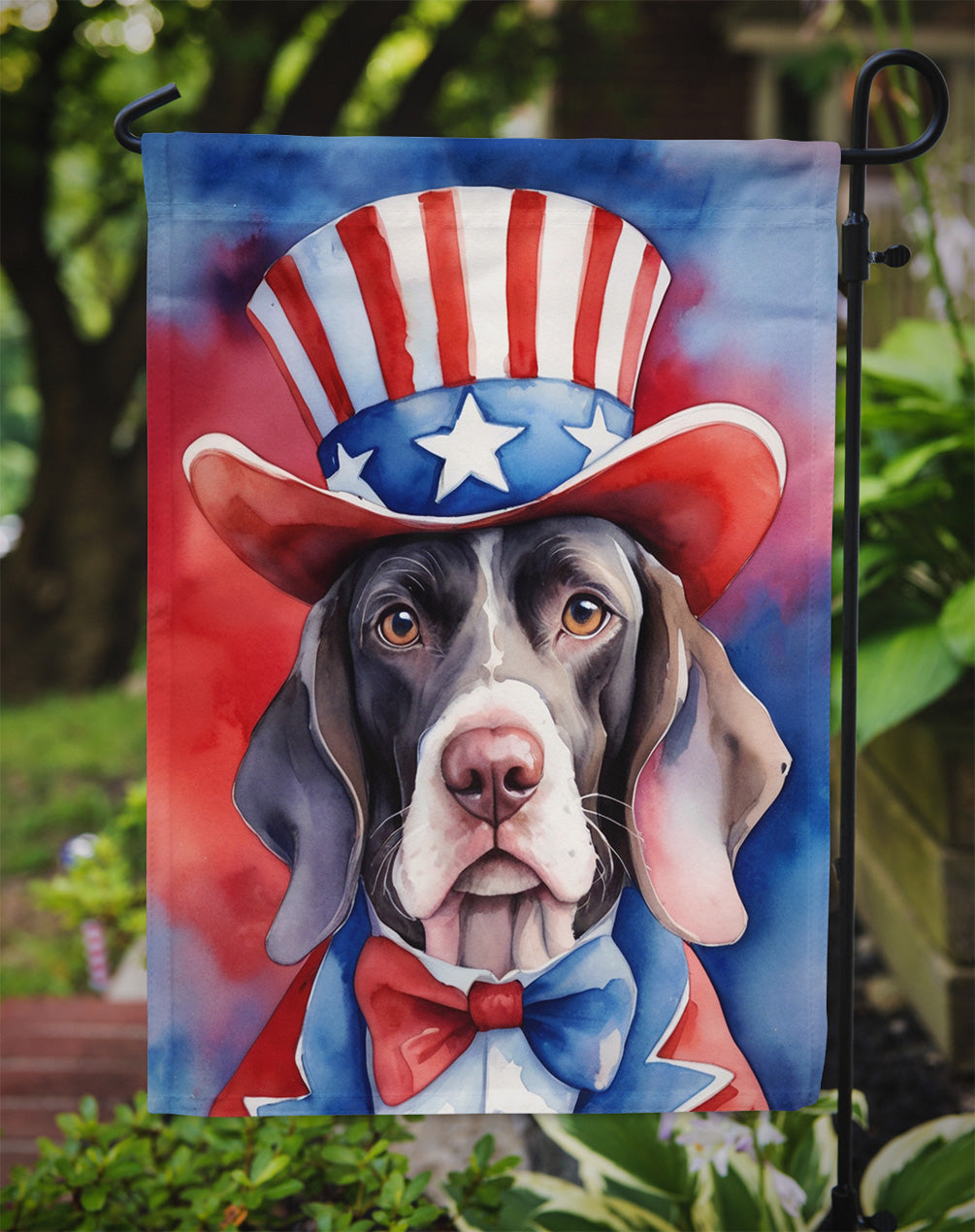Pointer Patriotic American Garden Flag
