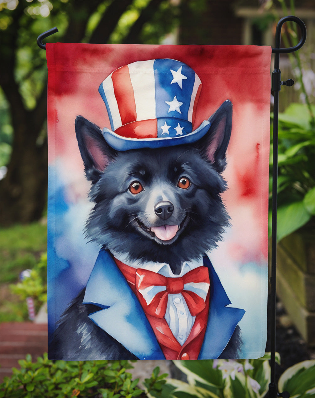 Schipperke Patriotic American Garden Flag