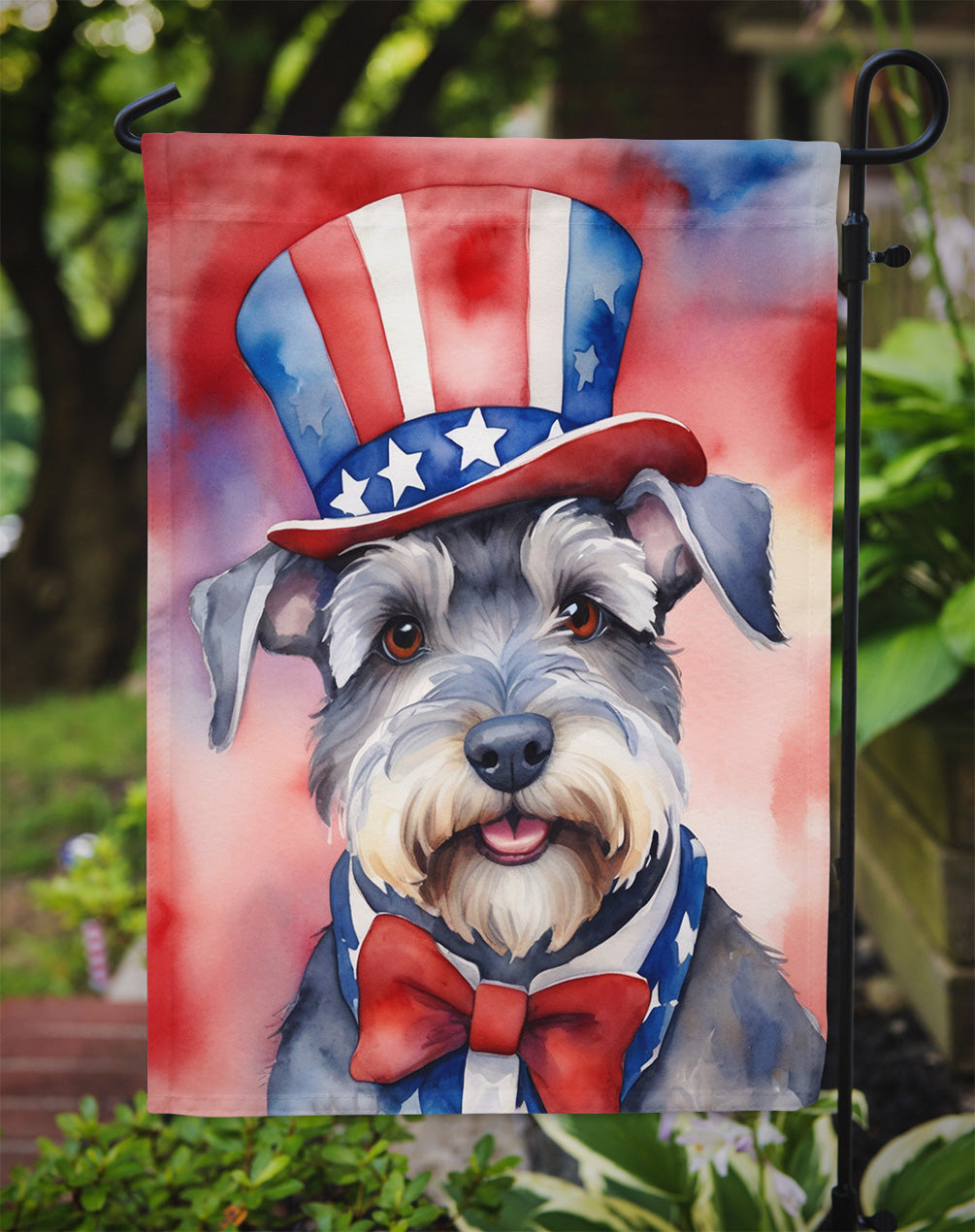 Schnauzer Patriotic American Garden Flag