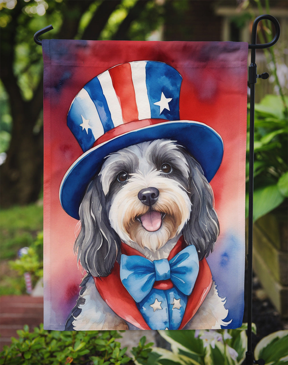 Tibetan Terrier Patriotic American Garden Flag