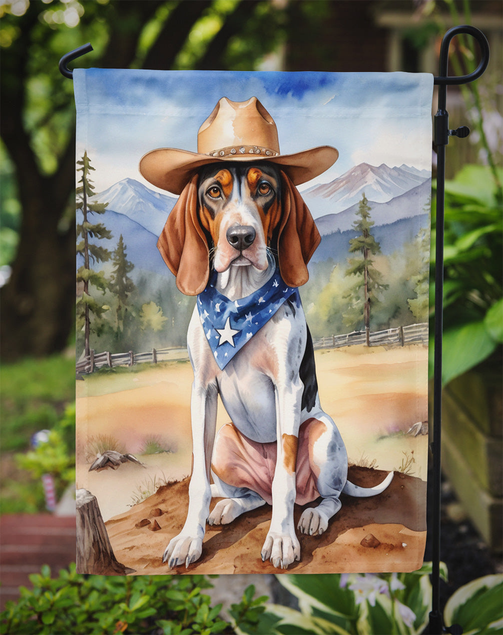 American English Coonhound Cowboy Welcome Garden Flag
