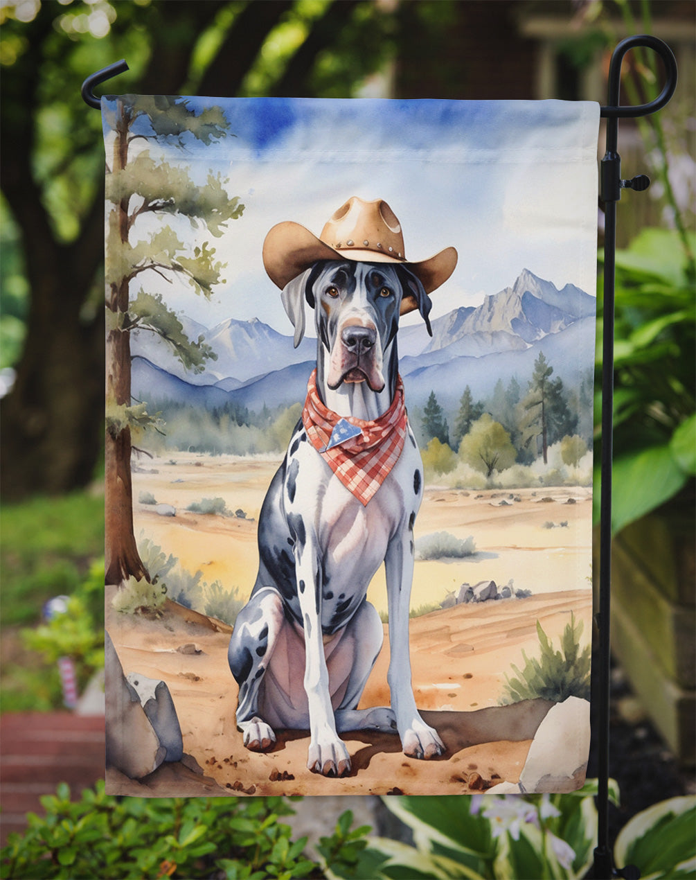 Great Dane Cowboy Welcome Garden Flag
