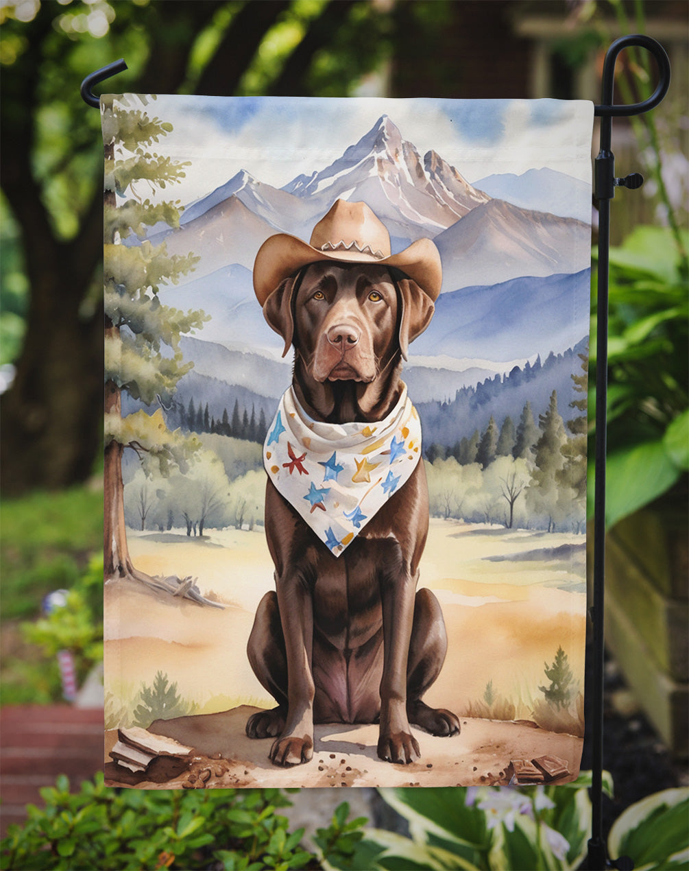 Labrador Retriever Cowboy Welcome Garden Flag