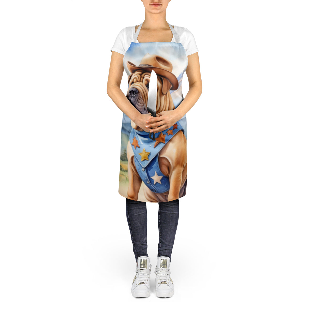Shar Pei Cowboy Welcome Apron