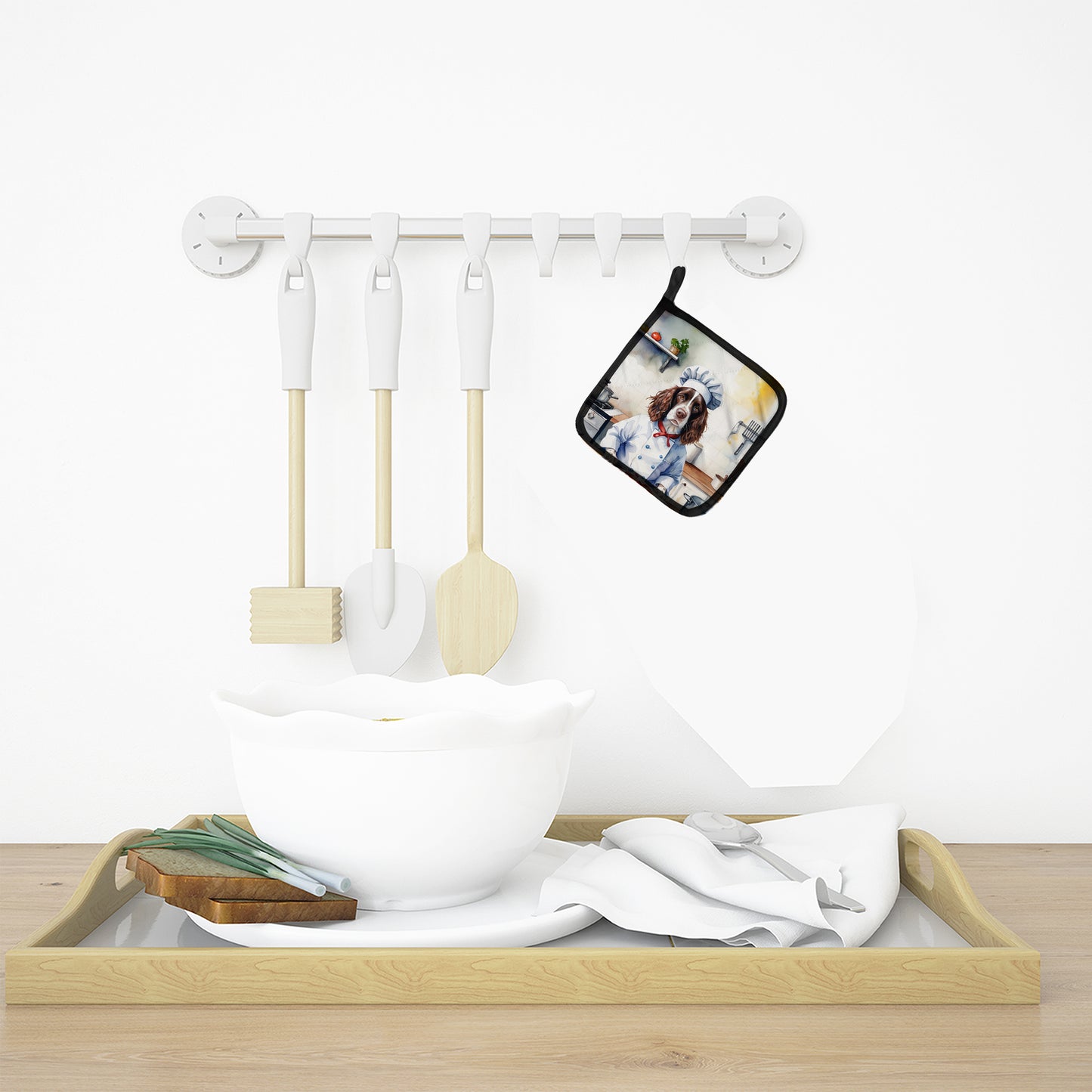English Springer Spaniel The Chef Pair of Pot Holders