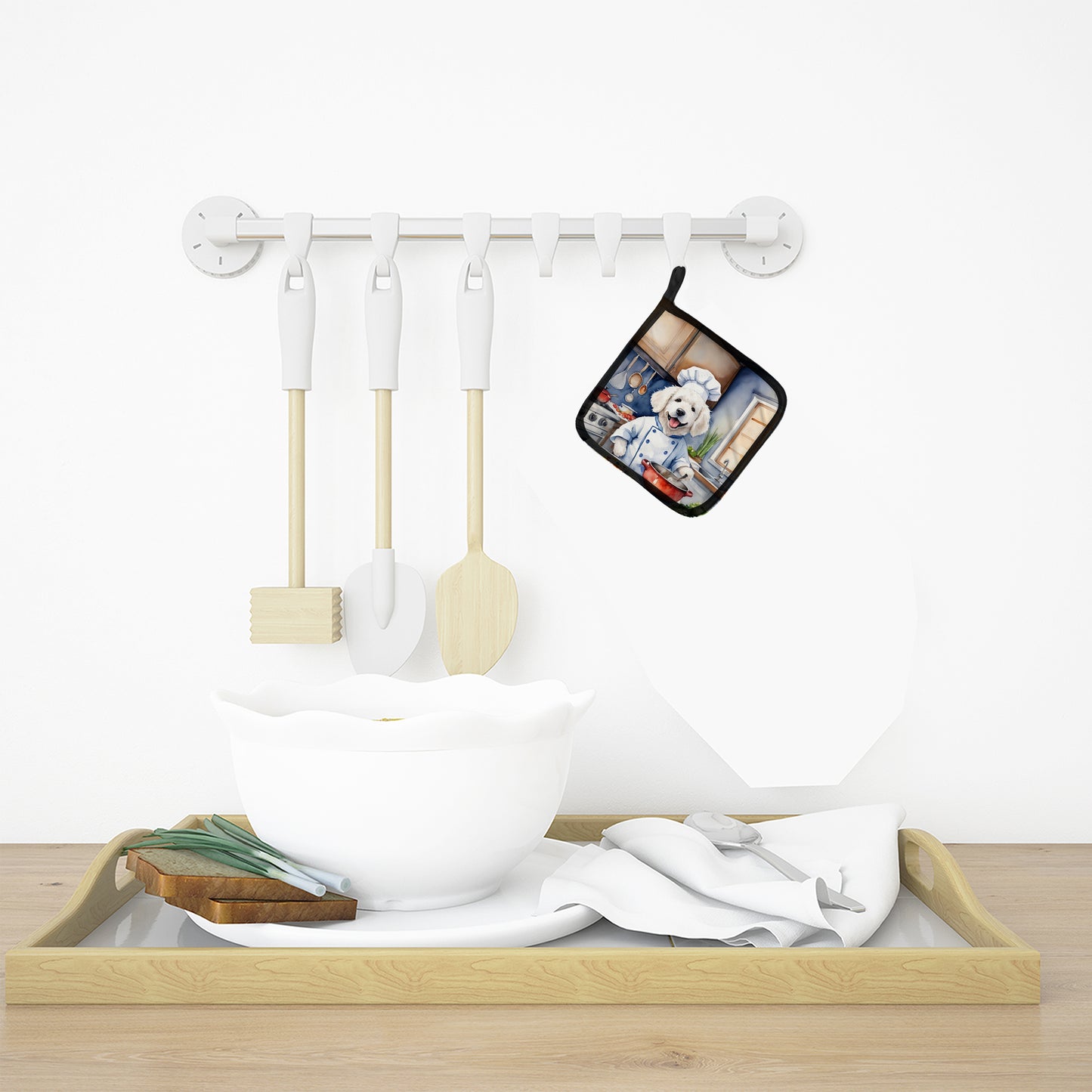 Kuvasz The Chef Pair of Pot Holders