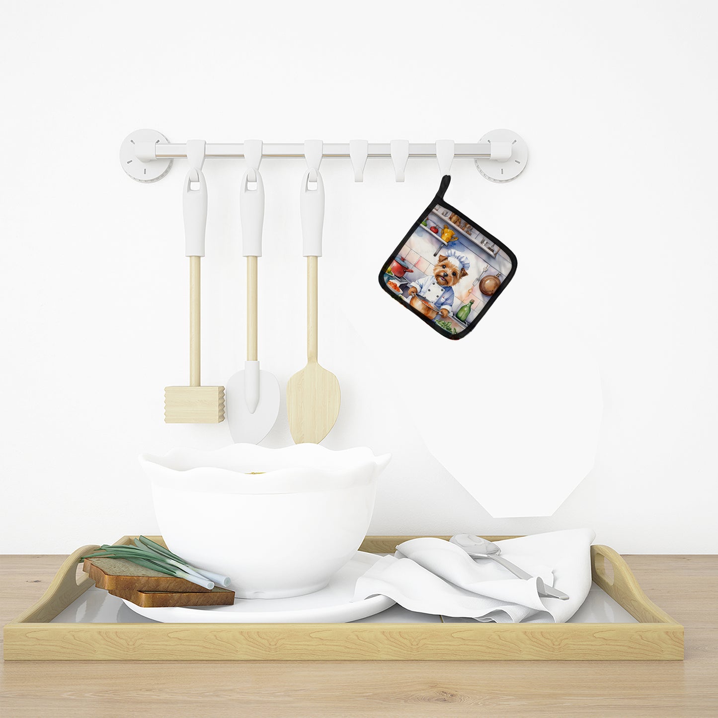 Norfolk Terrier The Chef Pair of Pot Holders