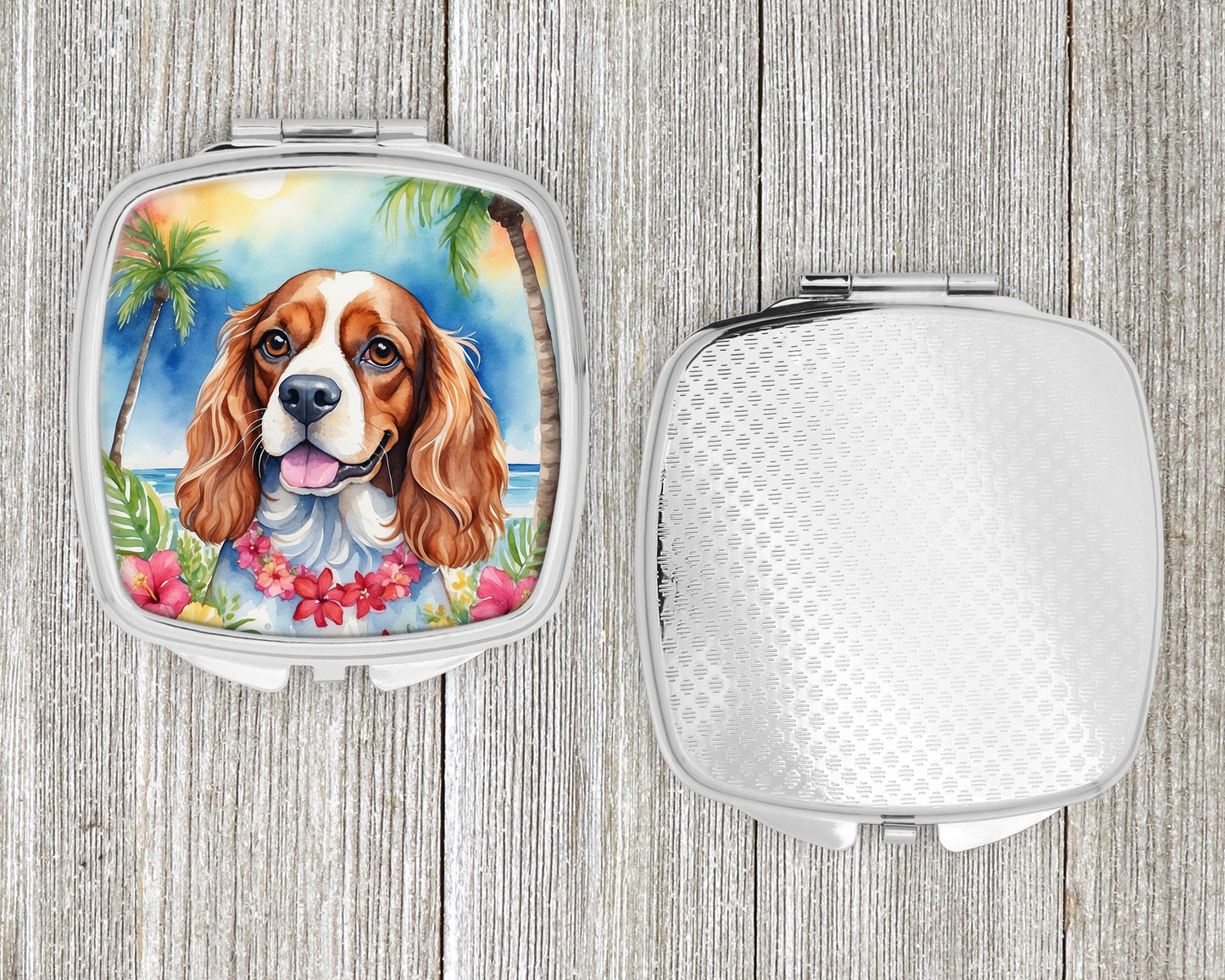 Cavalier Spaniel Luau Compact Mirror