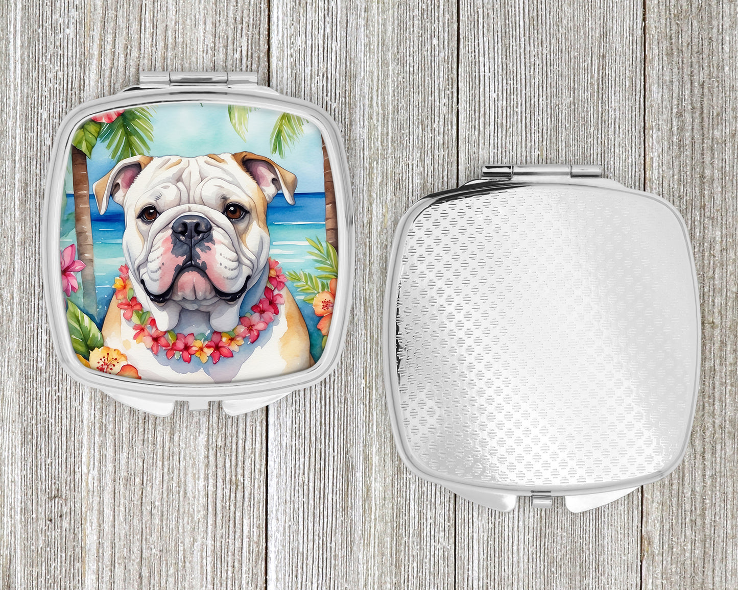 English Bulldog Luau Compact Mirror