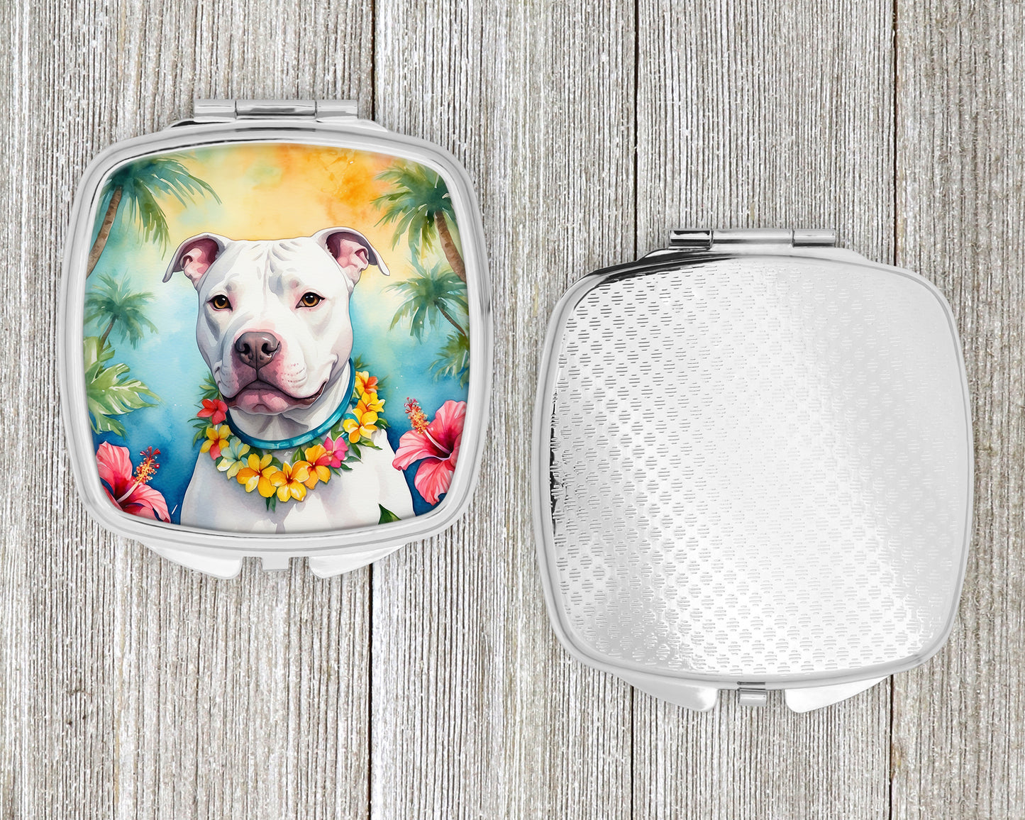 Pit Bull Terrier Luau Compact Mirror