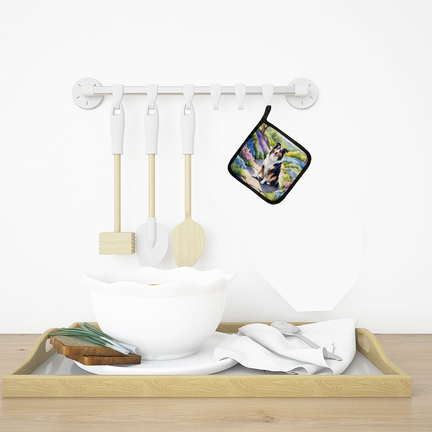Collie Spring Path Pair of Pot Holders