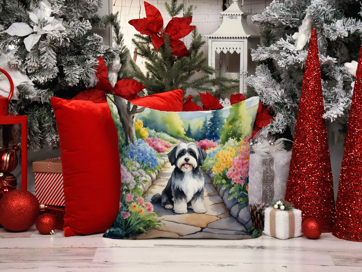 Havanese Spring Path Throw Pillow