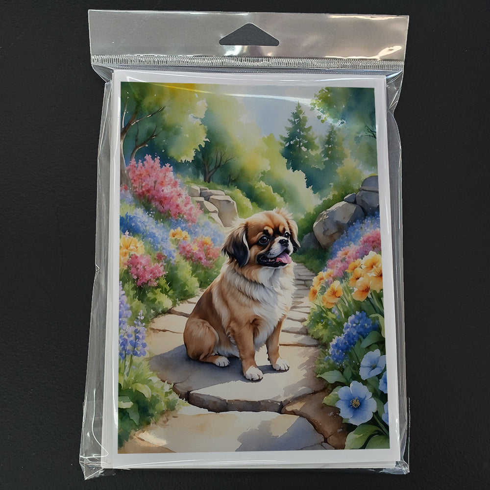 Tibetan Spaniel Spring Path Greeting Cards Pack of 8