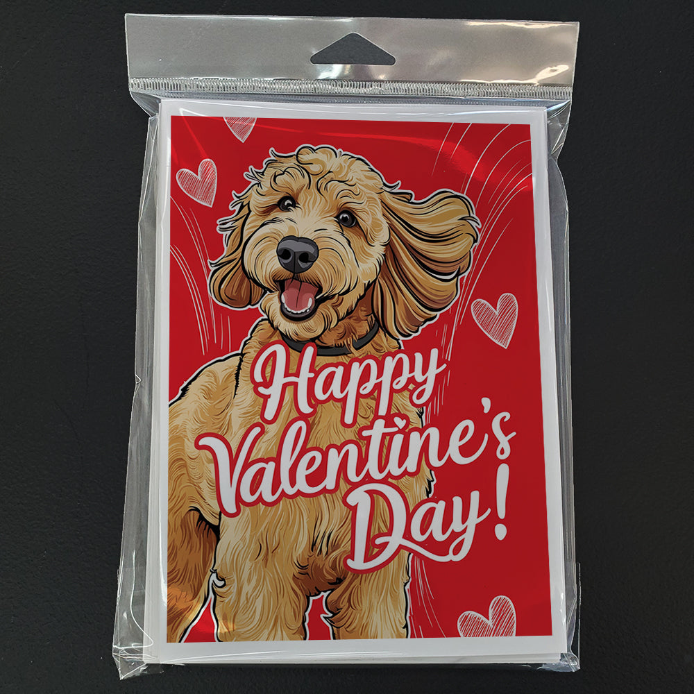Goldendoodle Happy Valentine's Day Greeting Cards Pack of 8