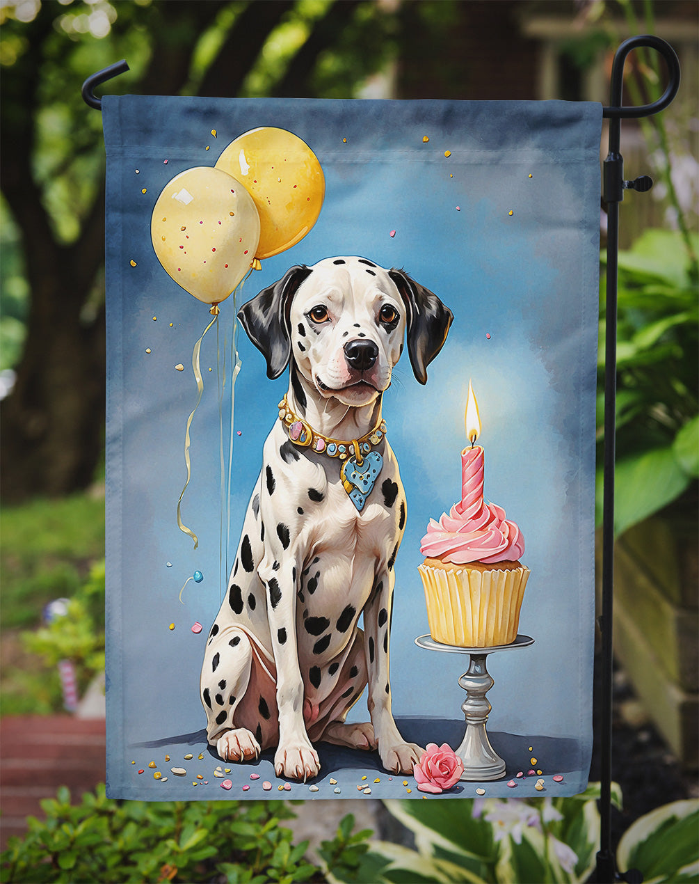 Dalmatian Happy Birthday Garden Flag