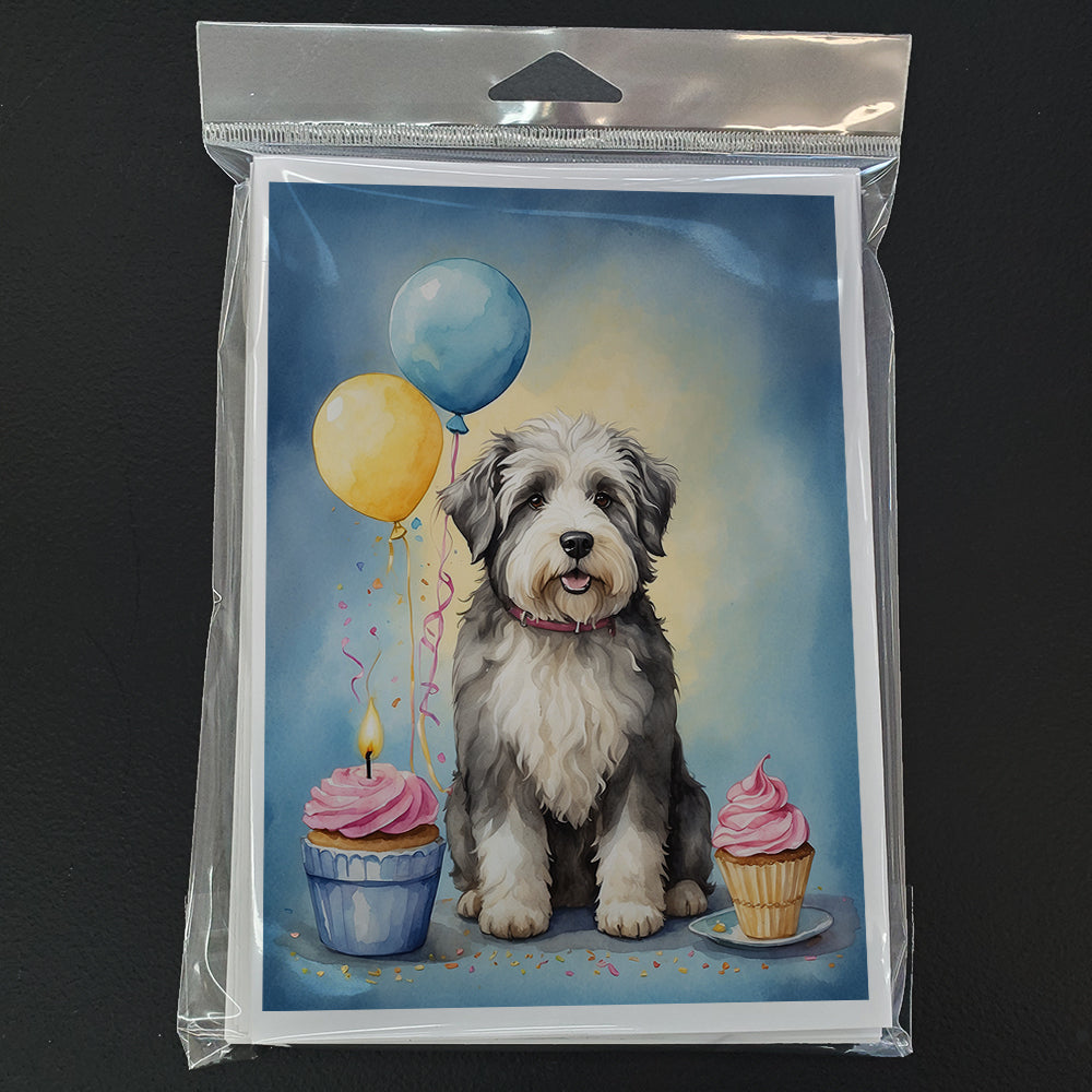 Old English Sheepdog Happy Birthday Greeting Cards Pack of 8