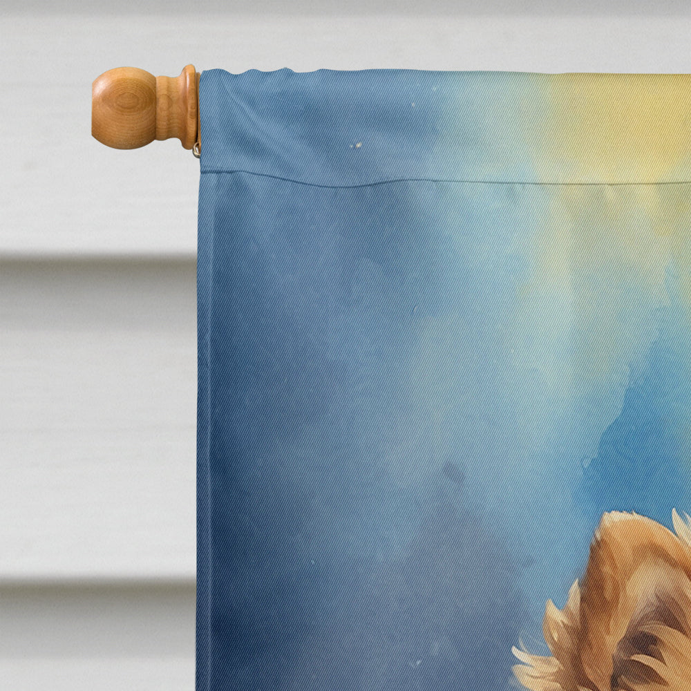 Pomeranian Happy Birthday House Flag