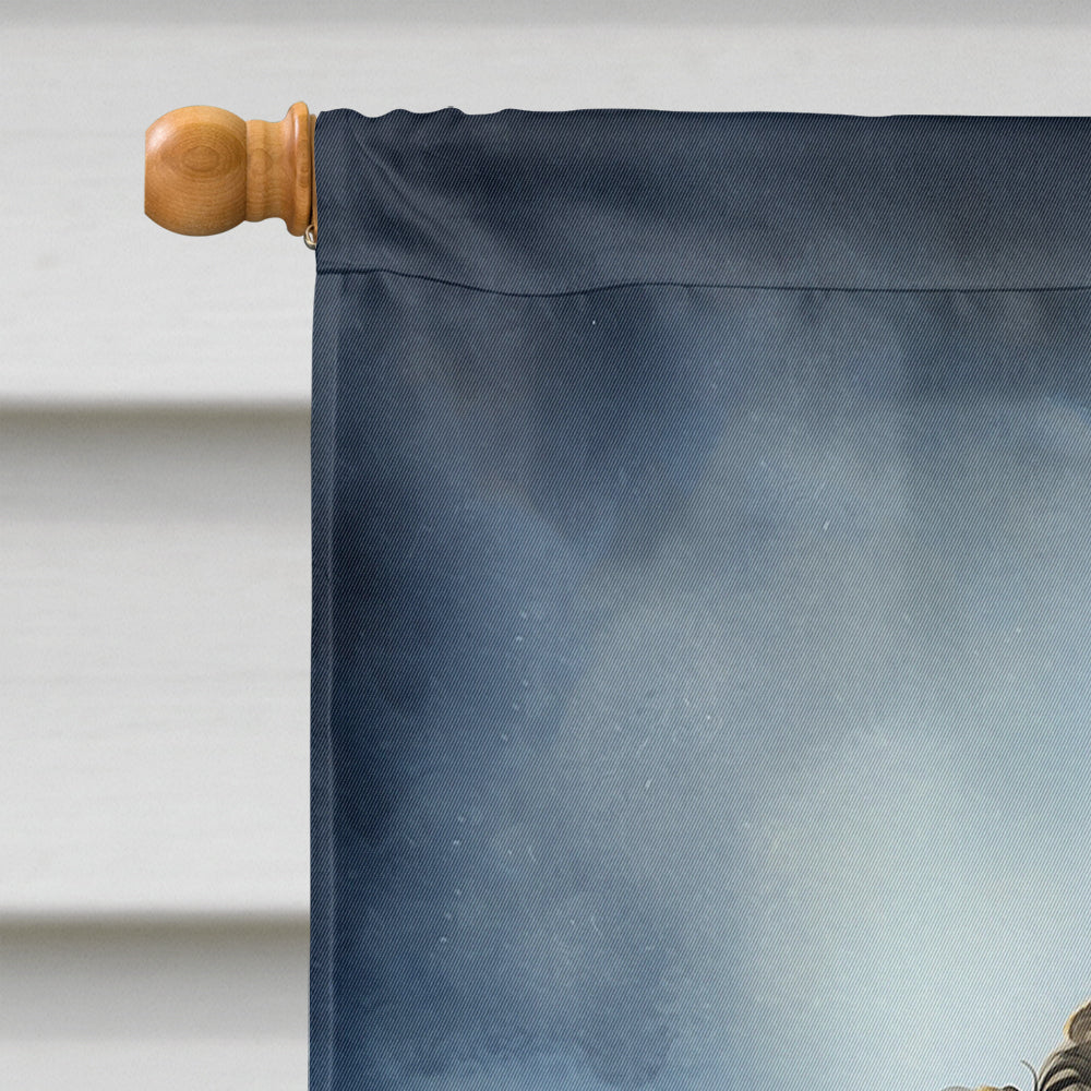 Black Toy Poodle Happy Birthday House Flag